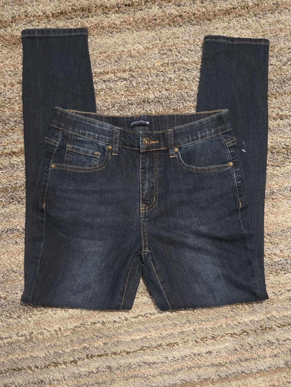 Architect Dark Indigo Jeans with Gold Stitching